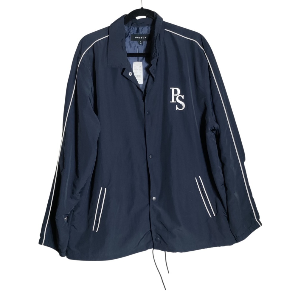 Pacsun Light Coach Track Jacket Navy Blue Size Large New